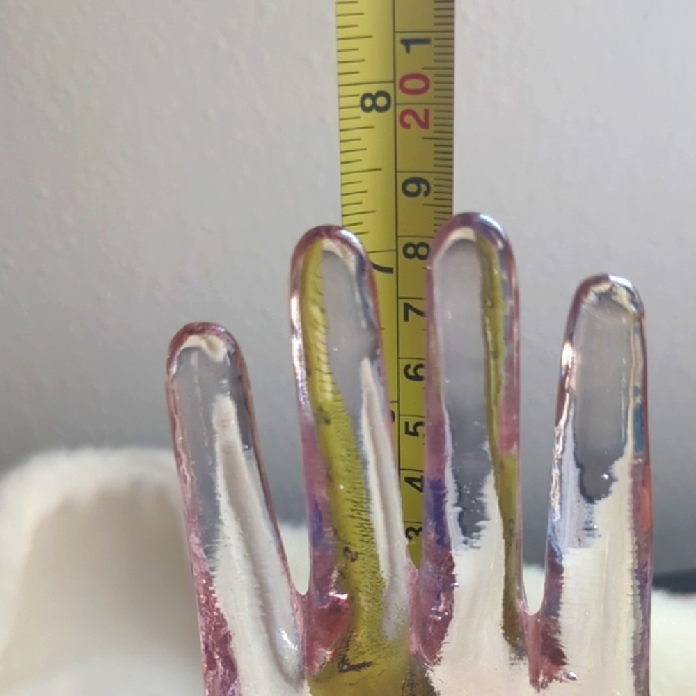 Vintage "1960's Pink Depression, and Colbert Blue Glass Hands" Set Of (2) - Picture 7 of 10